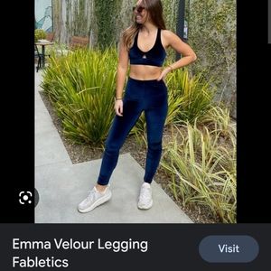 Fabletics Velour Navy Blue Leggings